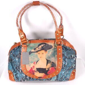 NWT Original by Sharif 1827 Handbag Leather Hand Painted‎ Susanna Lunden Art